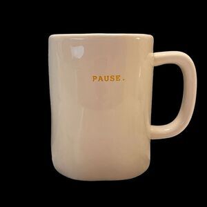 Rae Dunn Pause Typewriter Mug Yellow